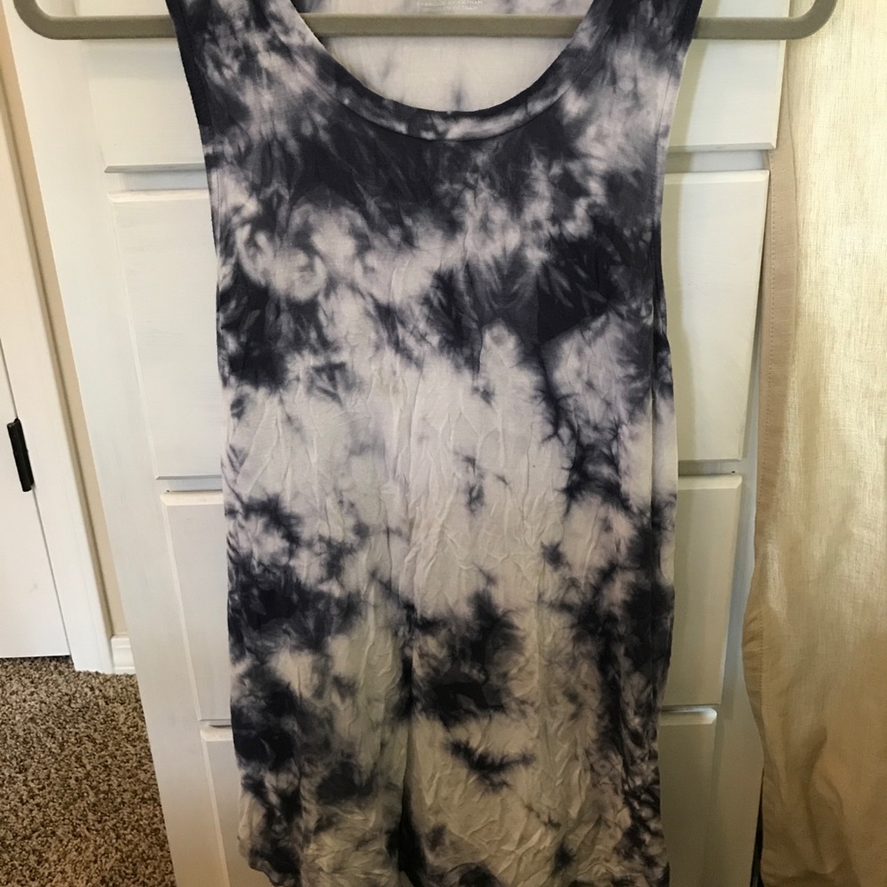Blue tie-dye tank